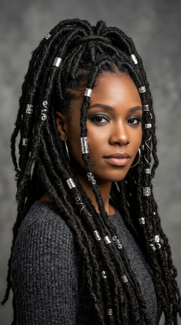 Dreadlocked Accents with Metal Cuffs