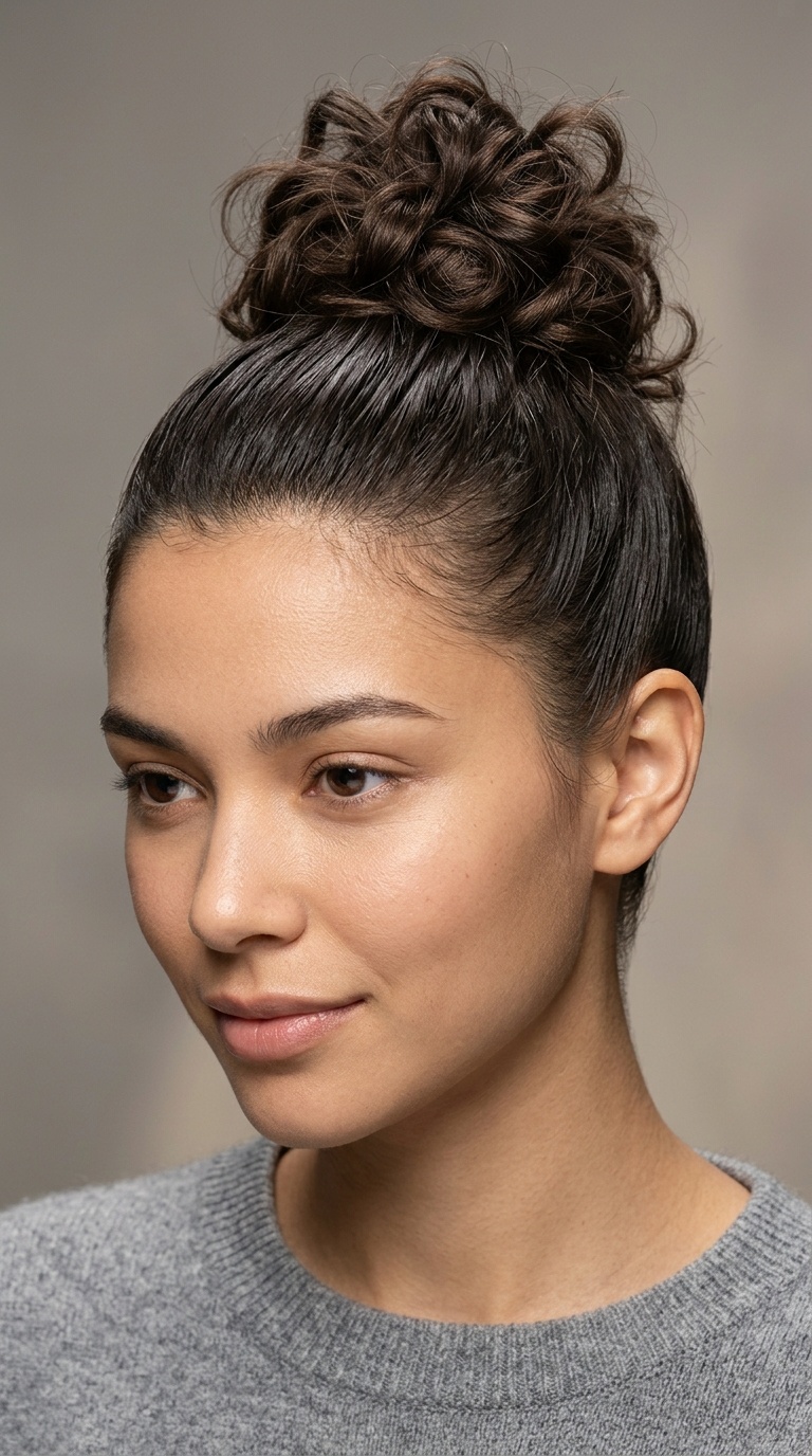Dual-Texture Top Knot