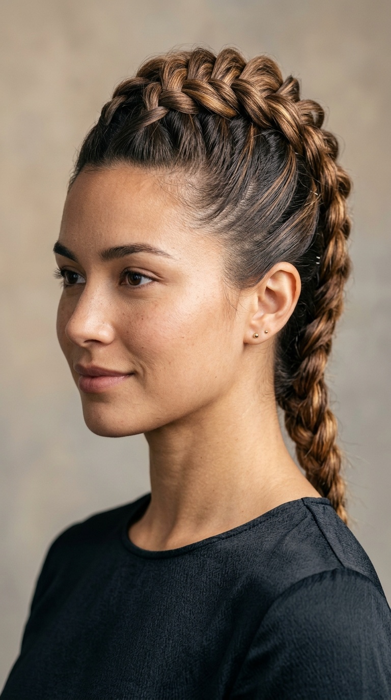 Dutch Braid Faux Hawk