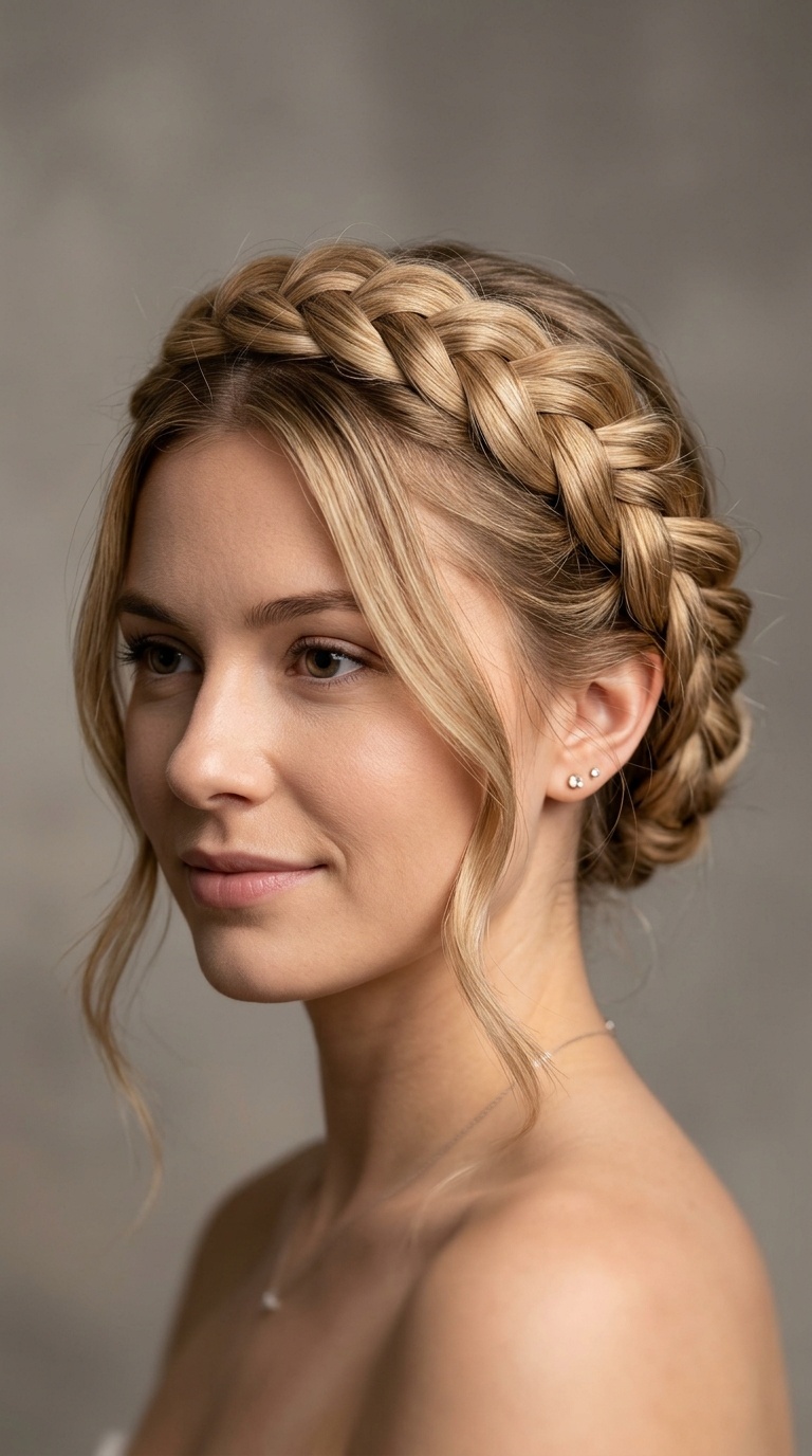 Dutch Braid Halo Updo
