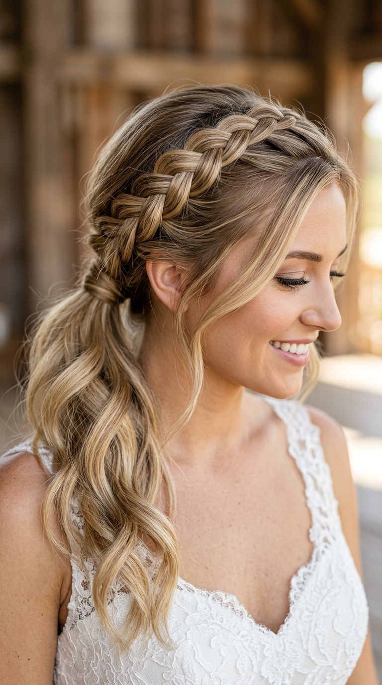Dutch Braid into a Low Pony