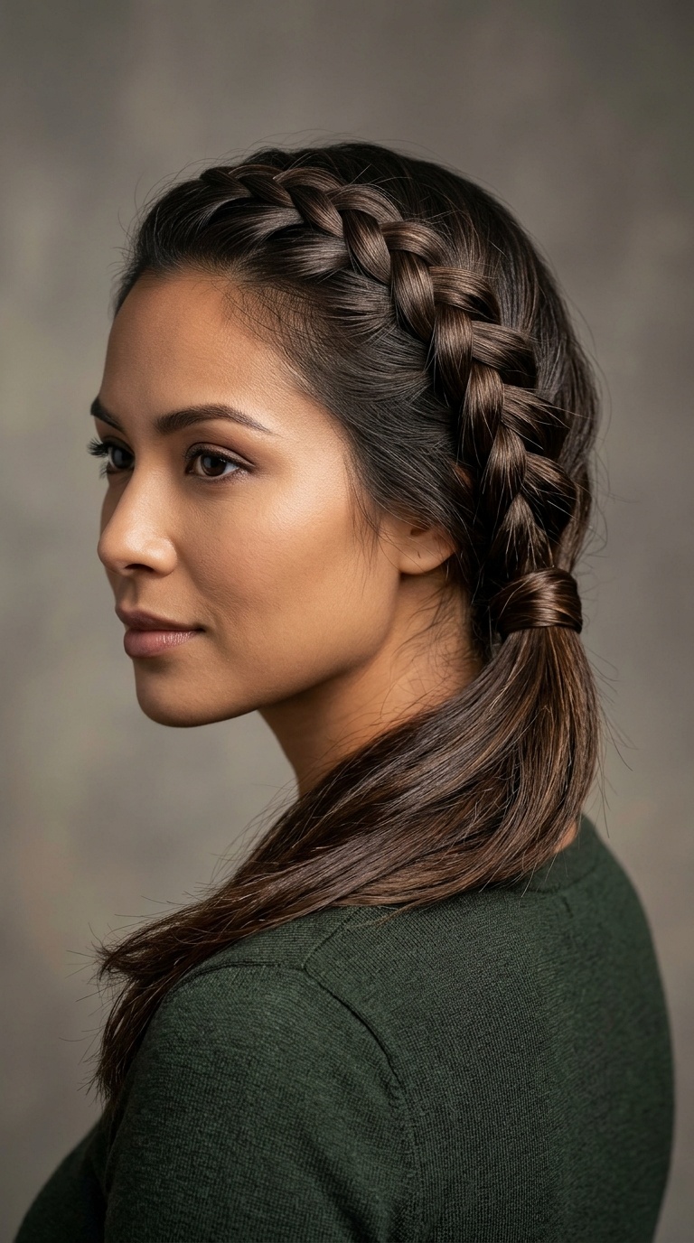 Dutch Braid into a Low Pony