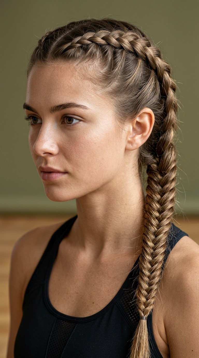 Dutch Braid into Fishtail Hybrid