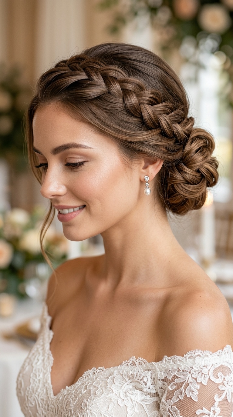 Dutch Braid into Side Bun