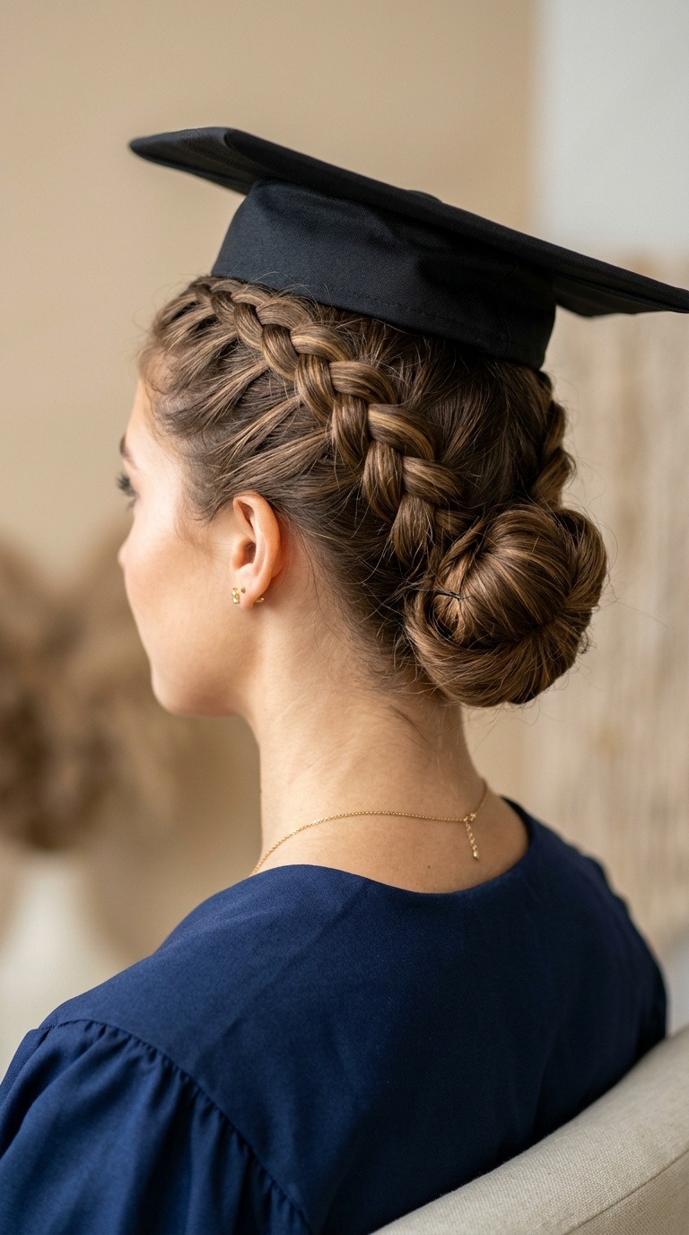Dutch Braid into Tucked Bun