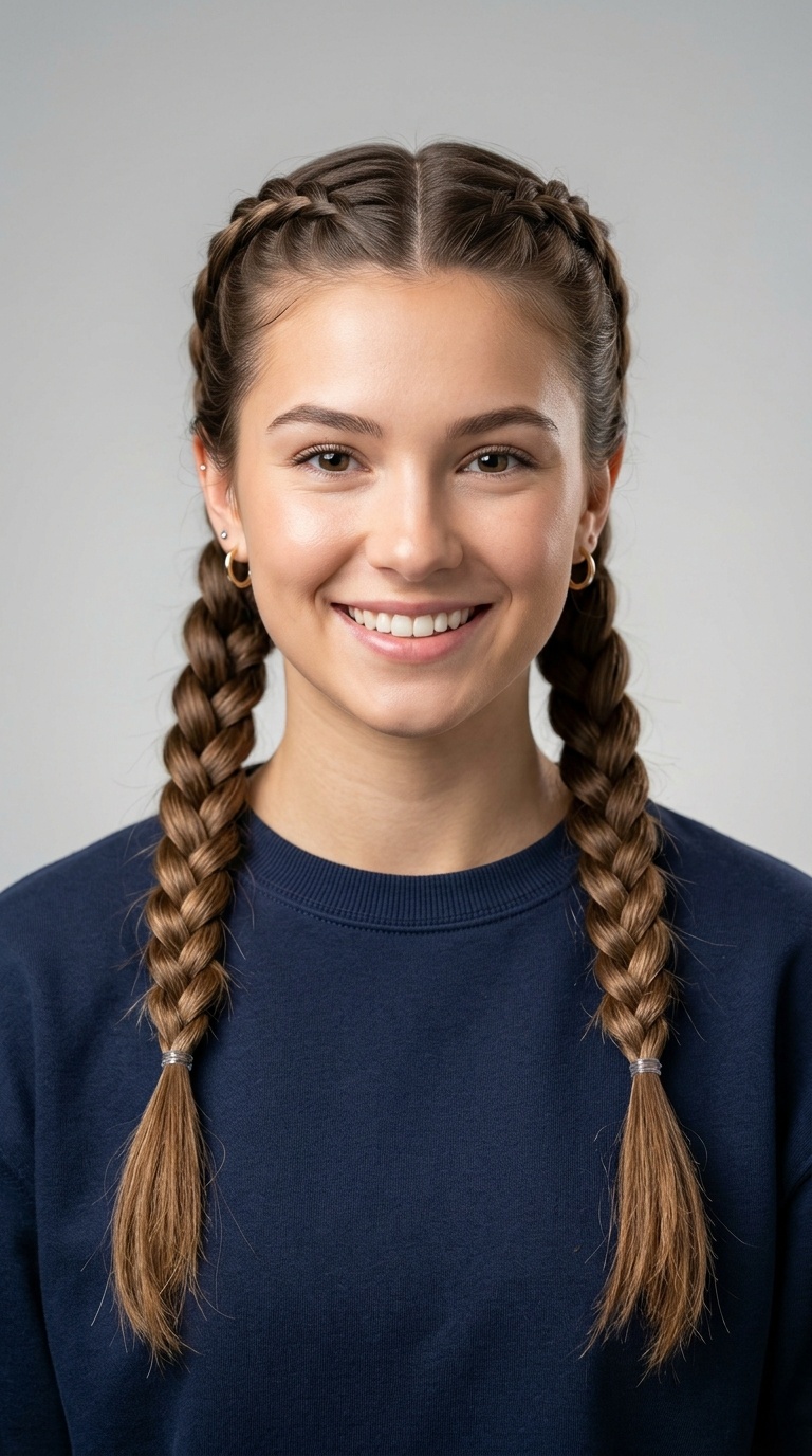 Dutch Braid Pigtails