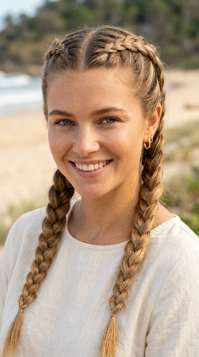 Dutch Braid Pigtails