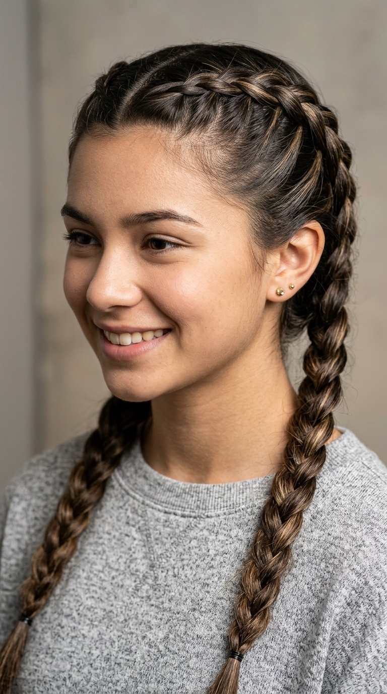 Dutch Braid Pigtails