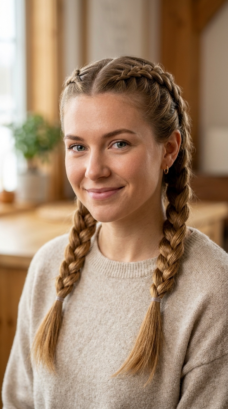Dutch Braid Pigtails