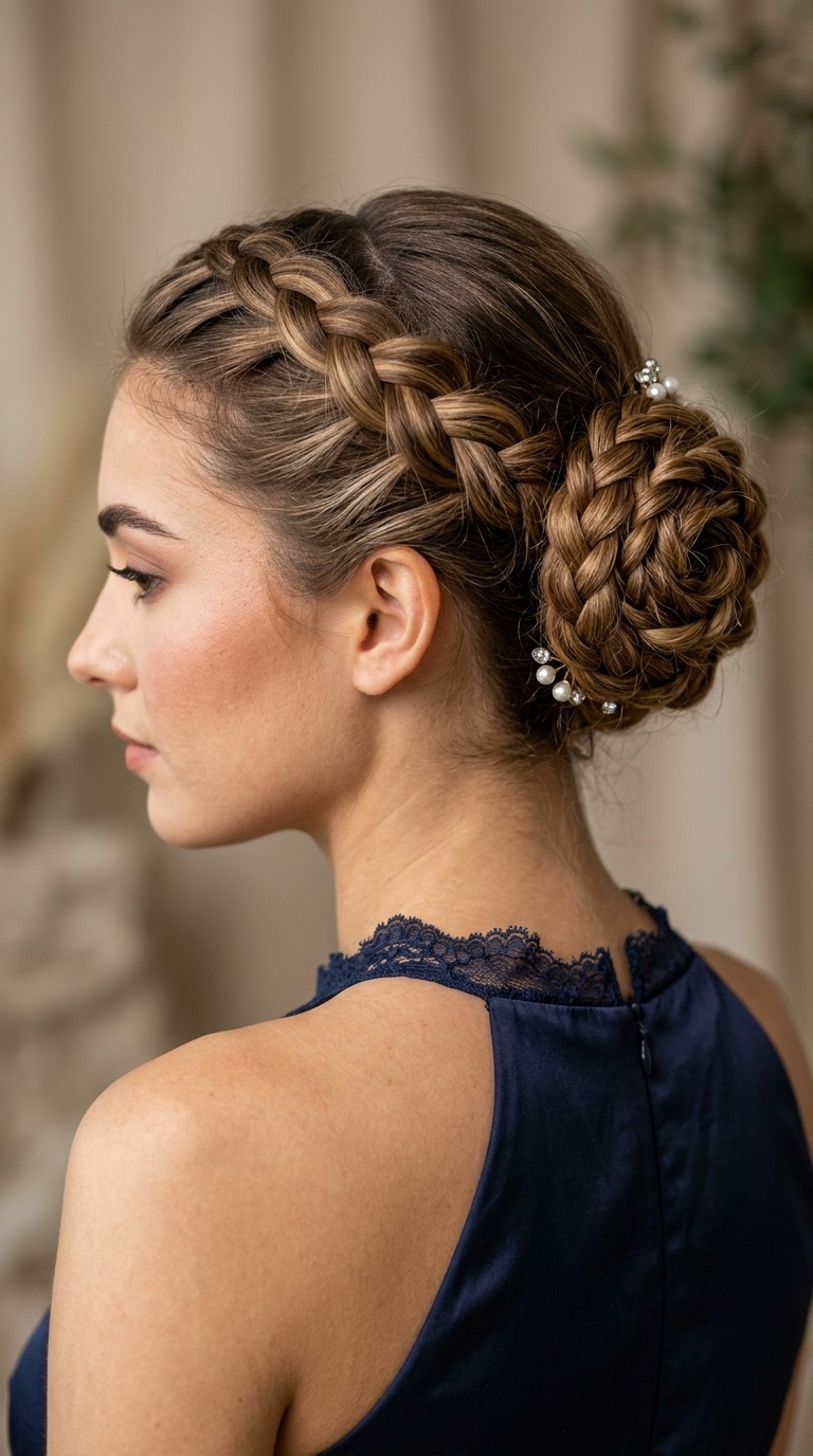 Dutch Braid Rose Bun