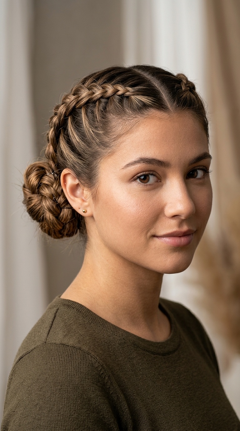 Dutch Braid Space Bun Hybrid