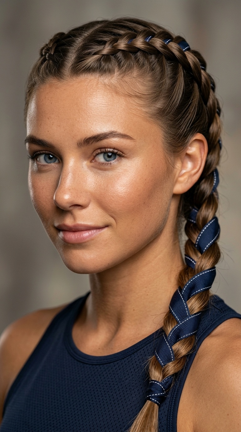 Dutch Braid with Integrated Ribbon