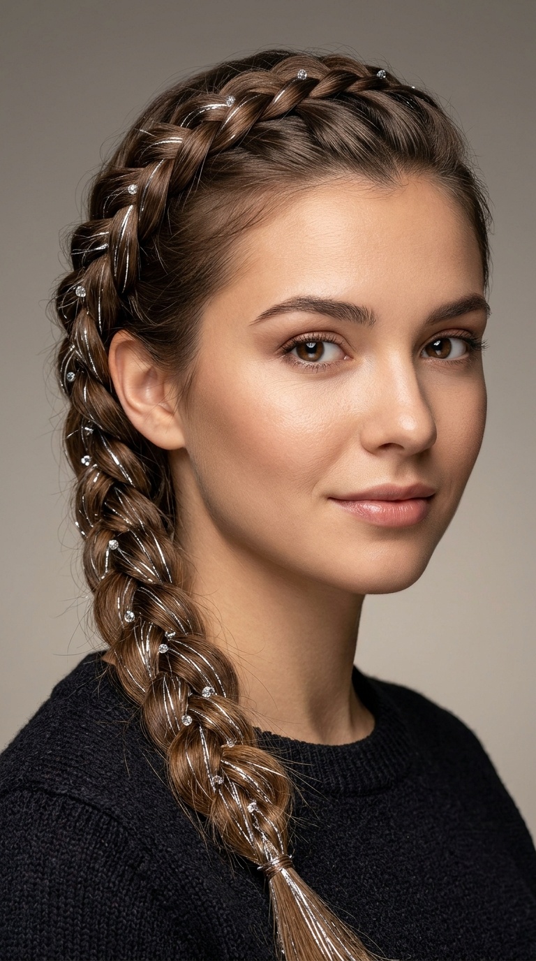 Dutch Braid with Silver Tinsel