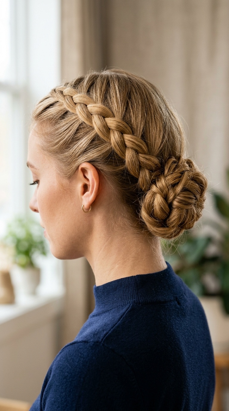 Dutch Braided Low Bun