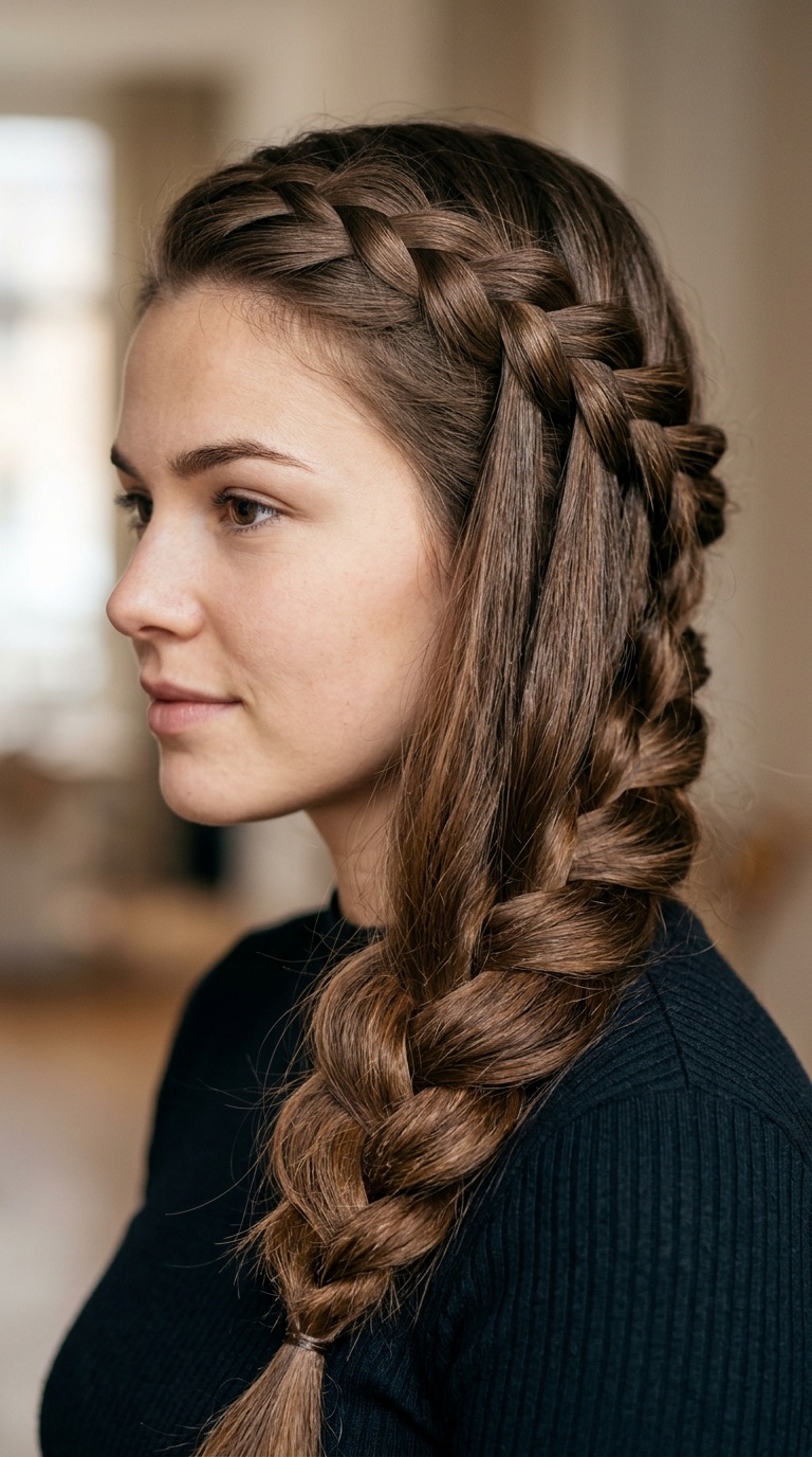 Dutch Waterfall Braid for Thick Hair