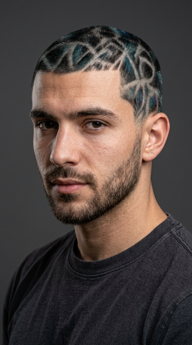 Dyed Pattern Buzz Cut