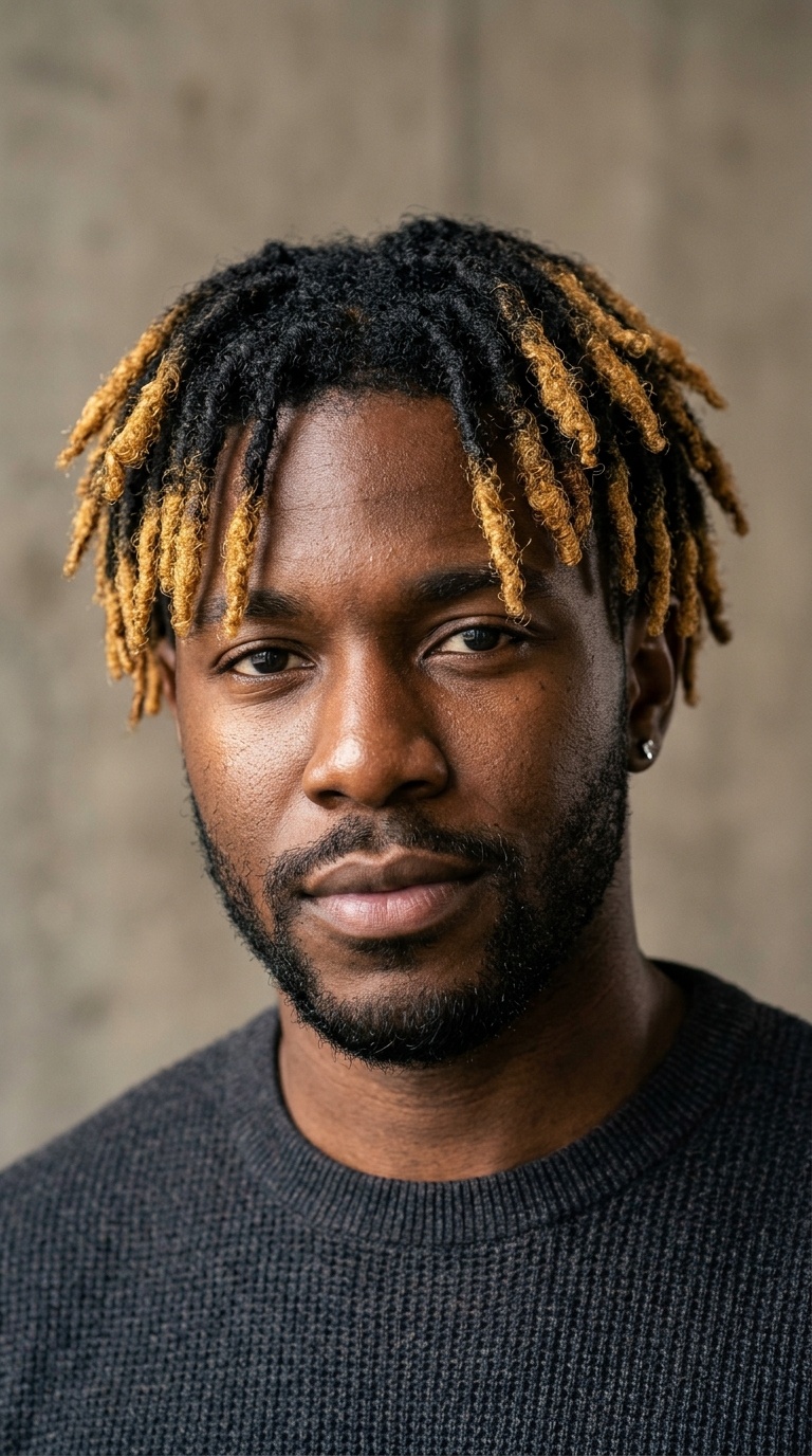 Dyed Tips for Short Locs