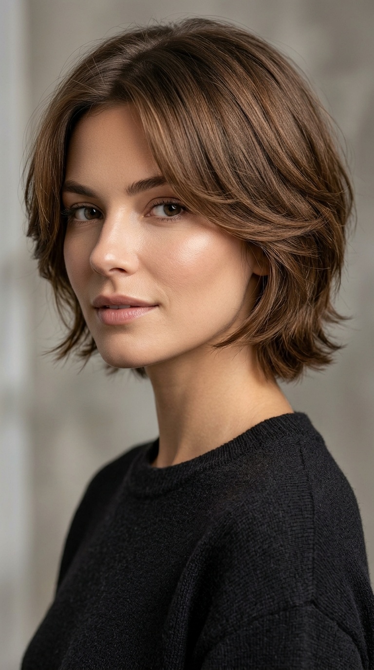 Ear-Length Feathered Cut
