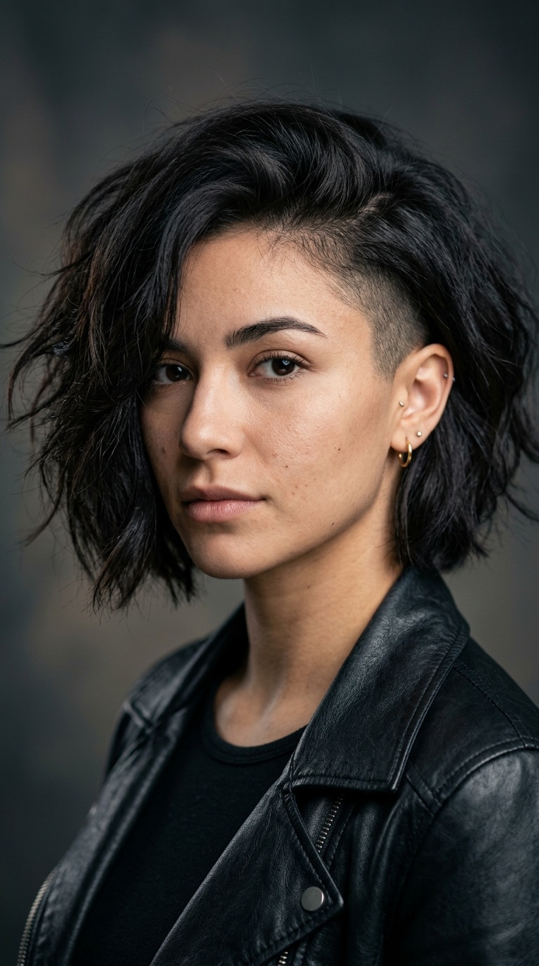 Edgy Bob with High-Contrast Undercut