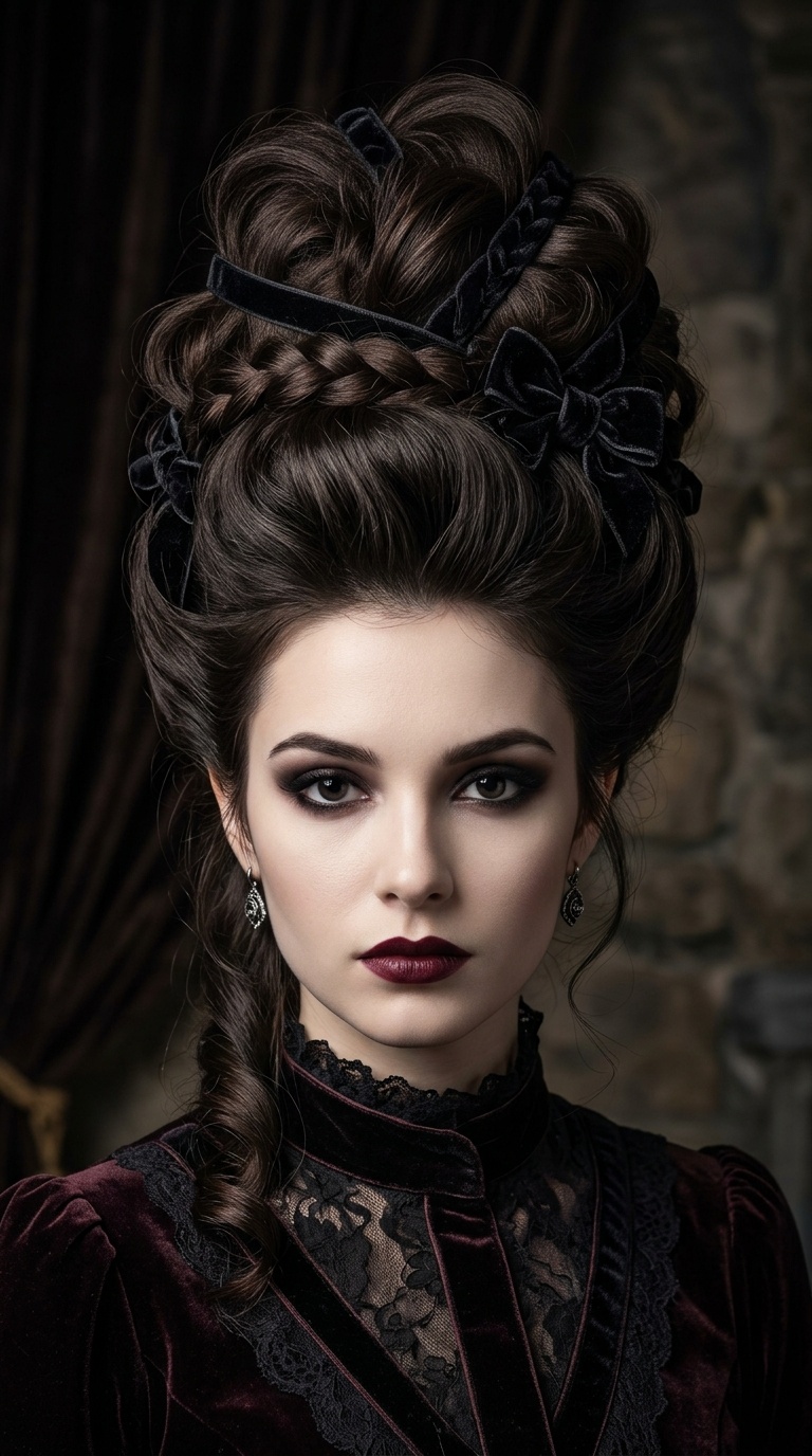 Edwardian Pompadour with Velvet Accents