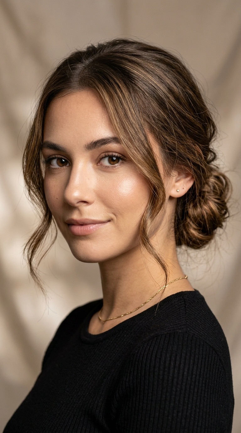 Effortless Low Messy Bun