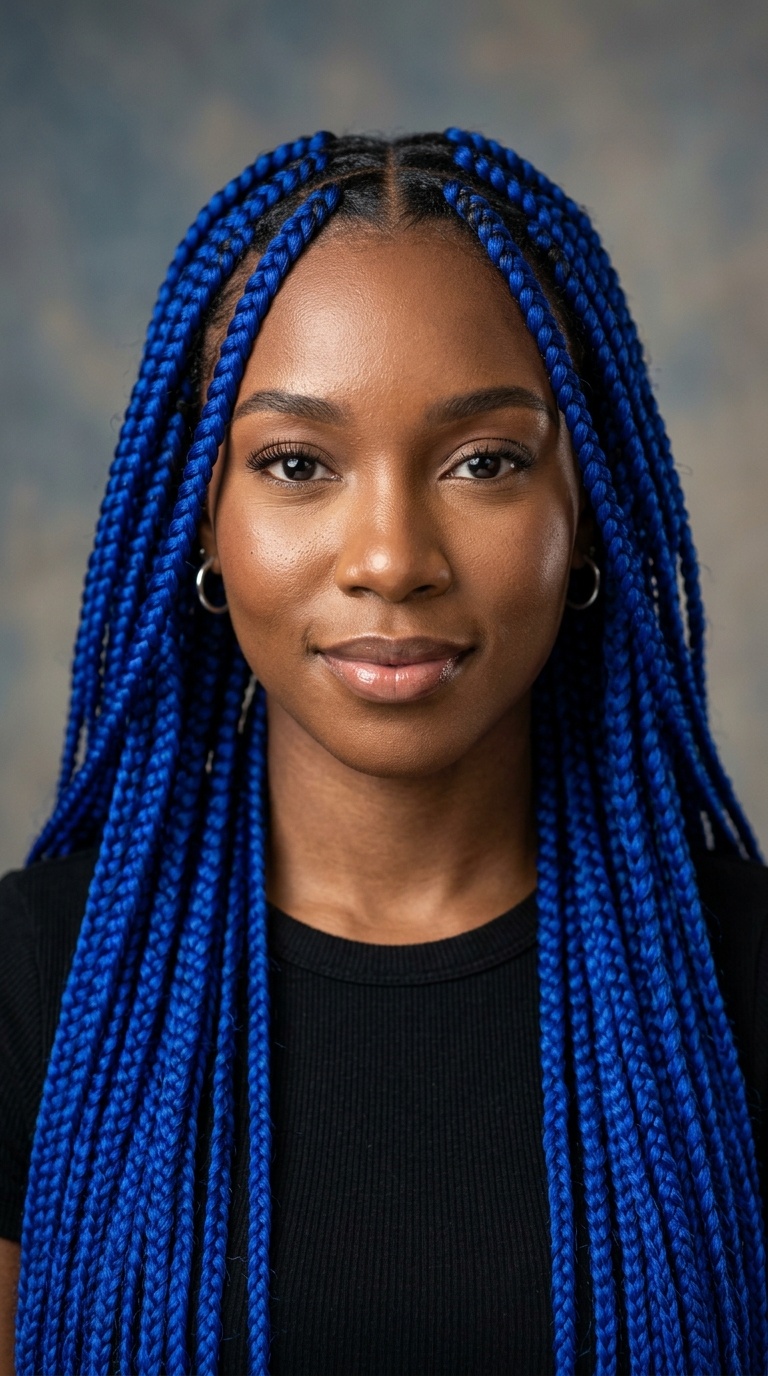 Electric Blue Box Braids