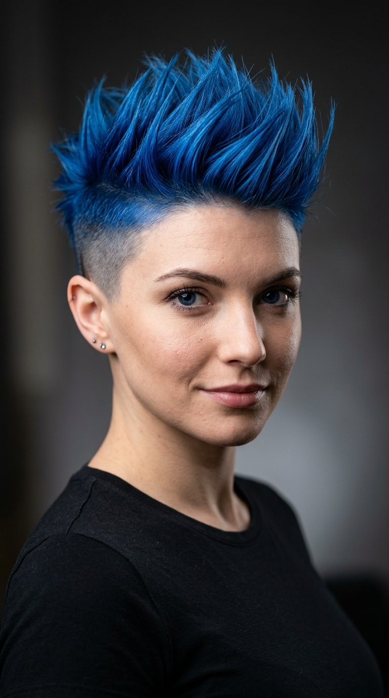 Electric Blue Spiked Undercut