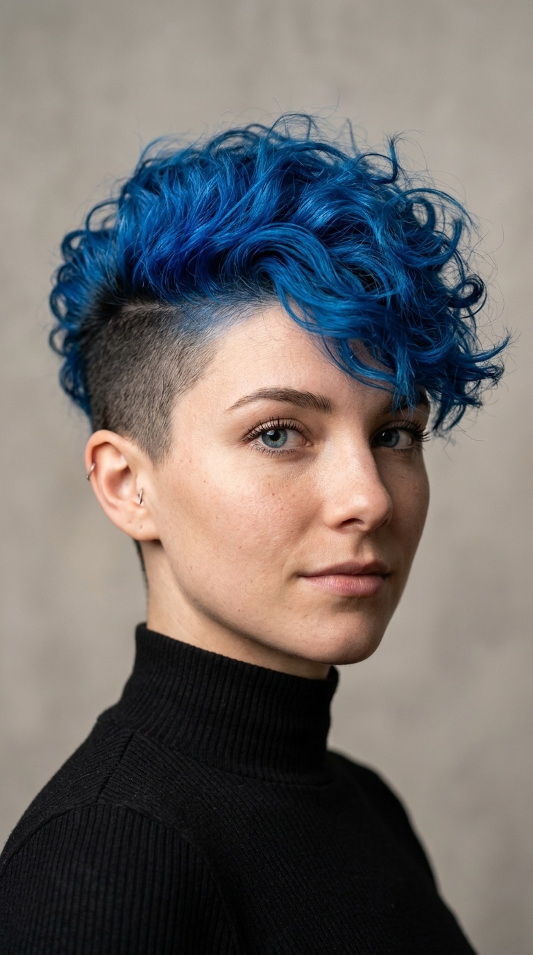 Electric Blue Textured Undercut