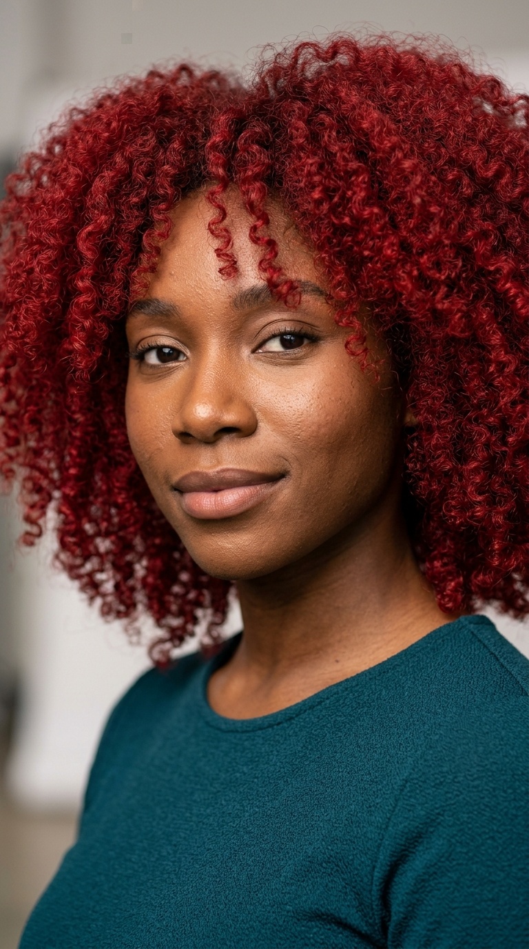 Electric Red Voluminous Curls