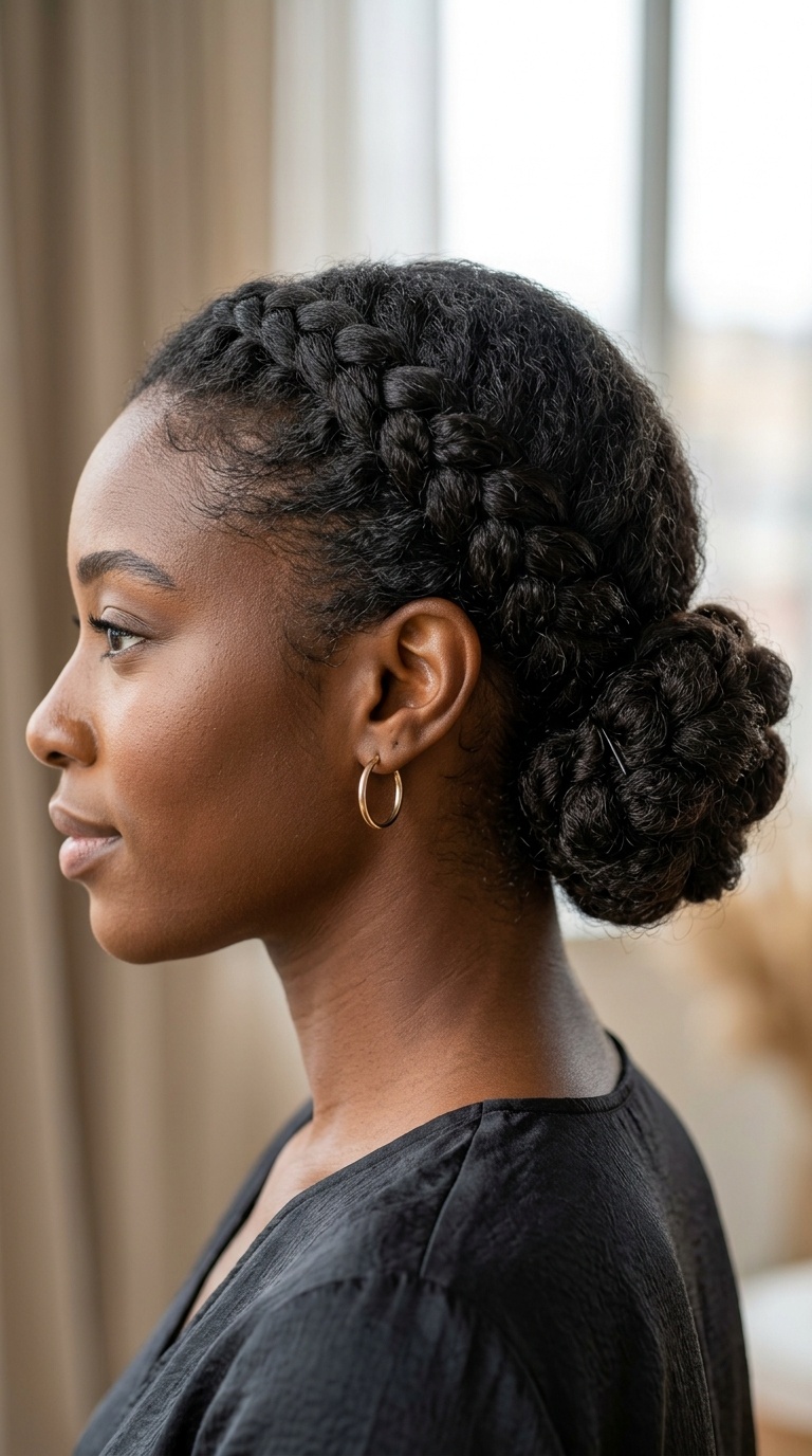 Elegant French Braided Low Bun