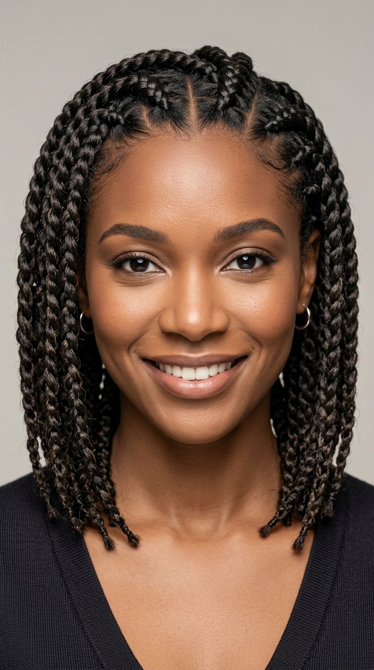 Elegant Senegalese French Braids
