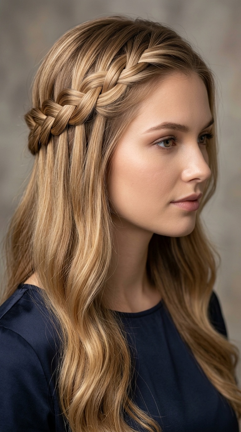 Elegant Waterfall Braid