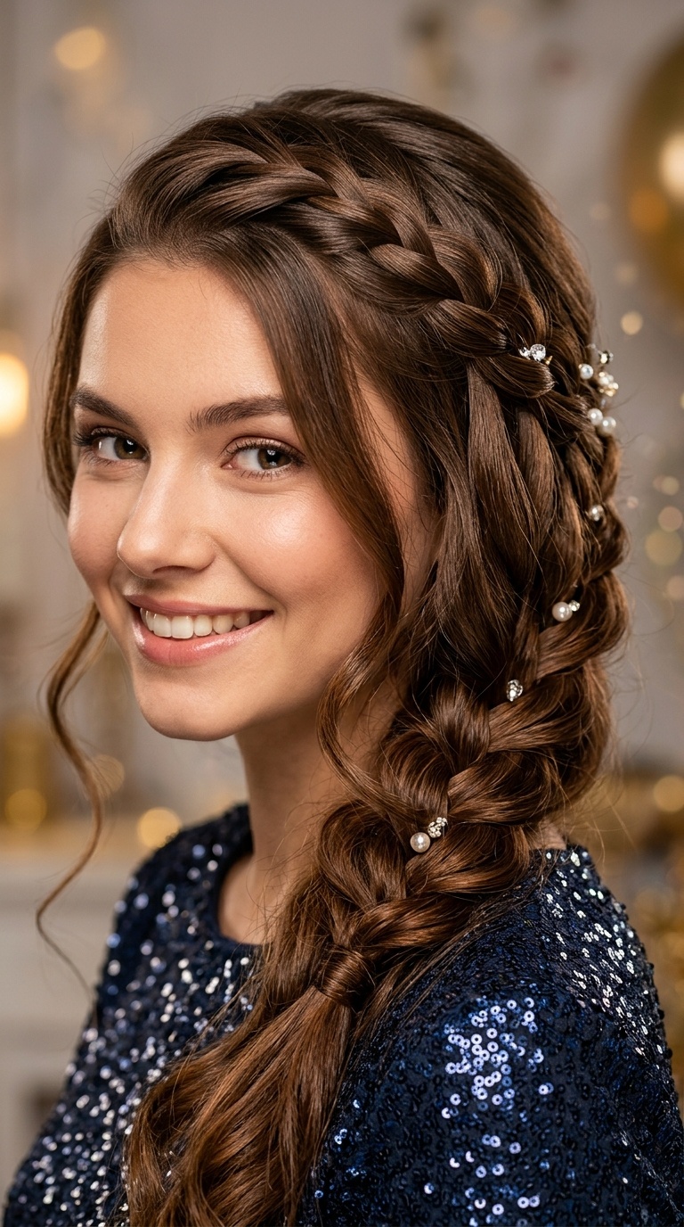 Elegant Waterfall Braid