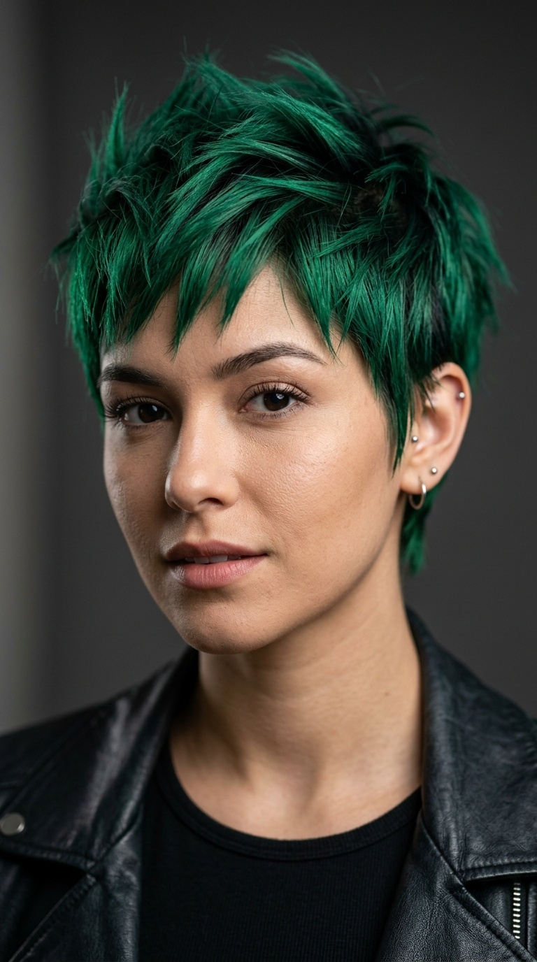 Emerald Green Edgy Crop