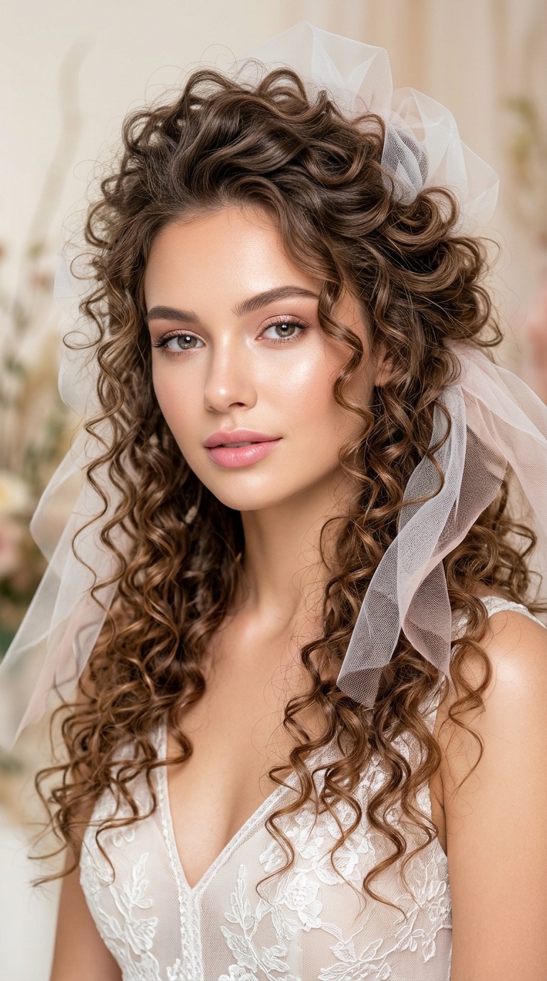 Ethereal Floating Curls with Tulle
