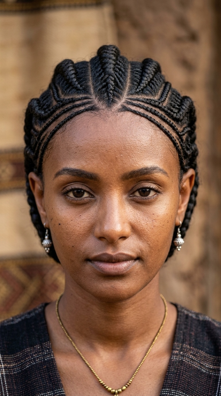 Ethiopian Shuruba Inspired Cornrows