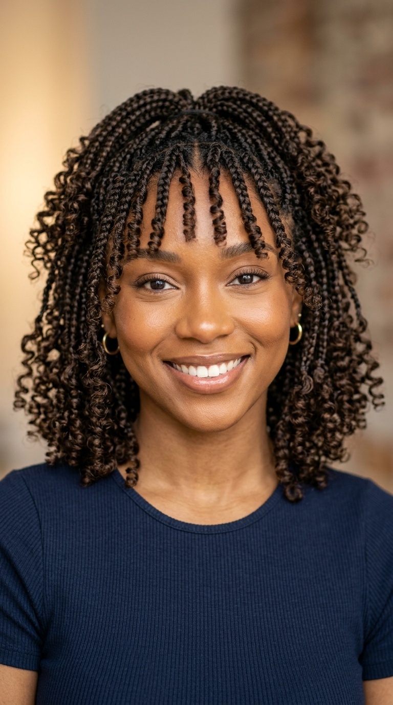 Face-Framing Curly Braids