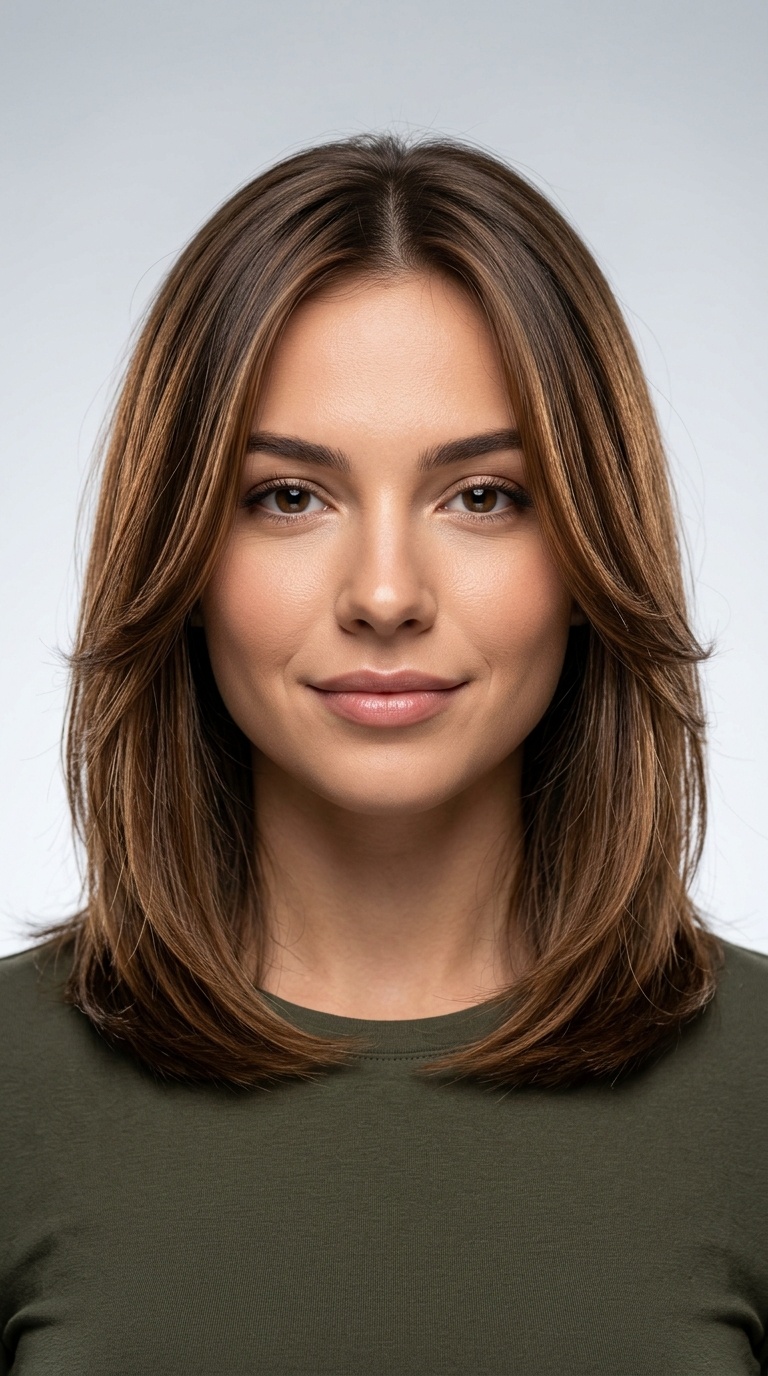 Face-Framing Layers Starting at the Chin