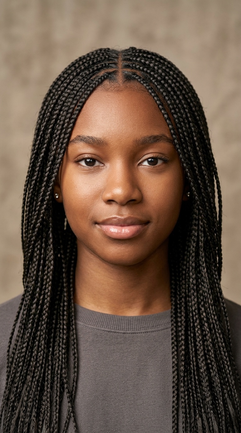 Face-Framing Micro Braids