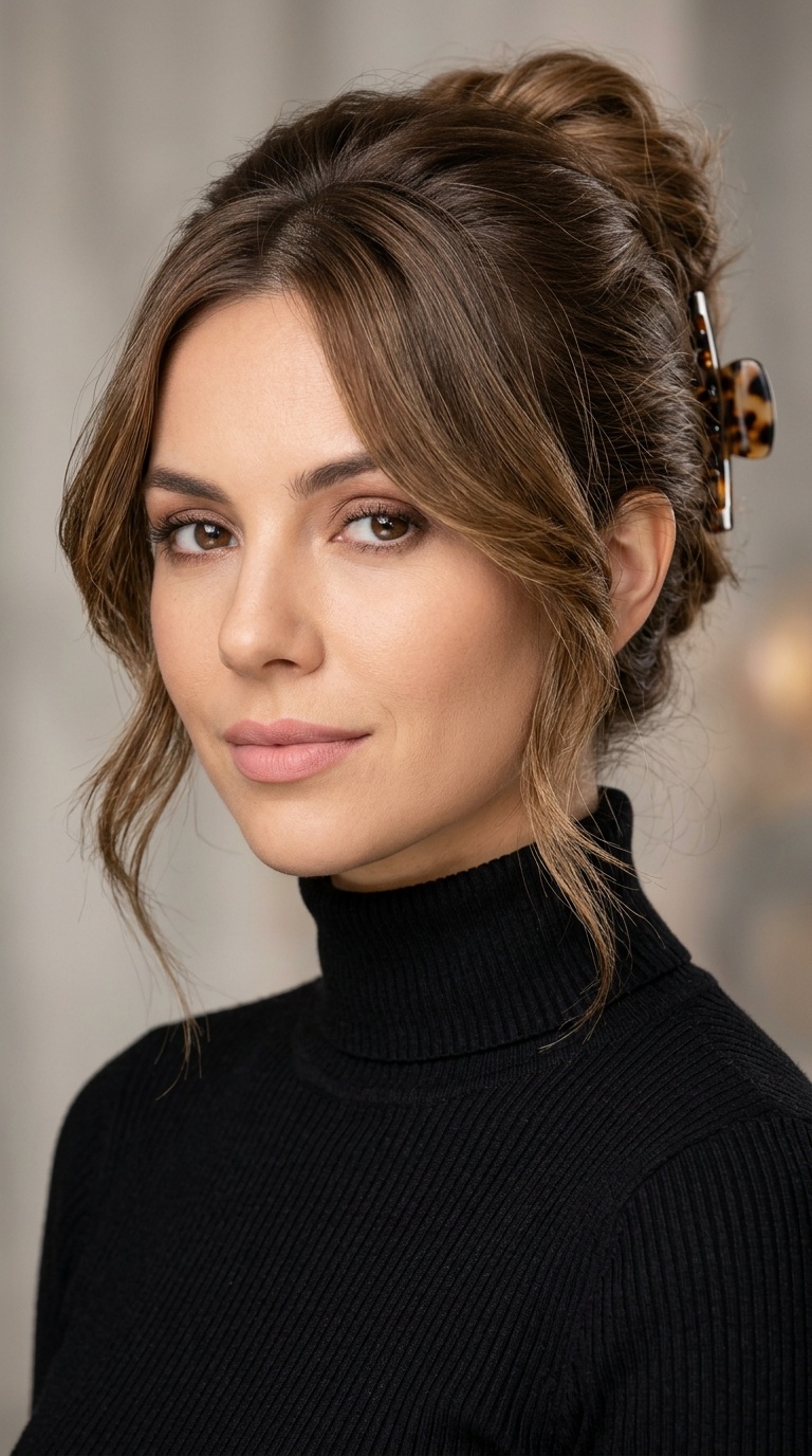 Face-Framing Tendrils with a Claw Clip