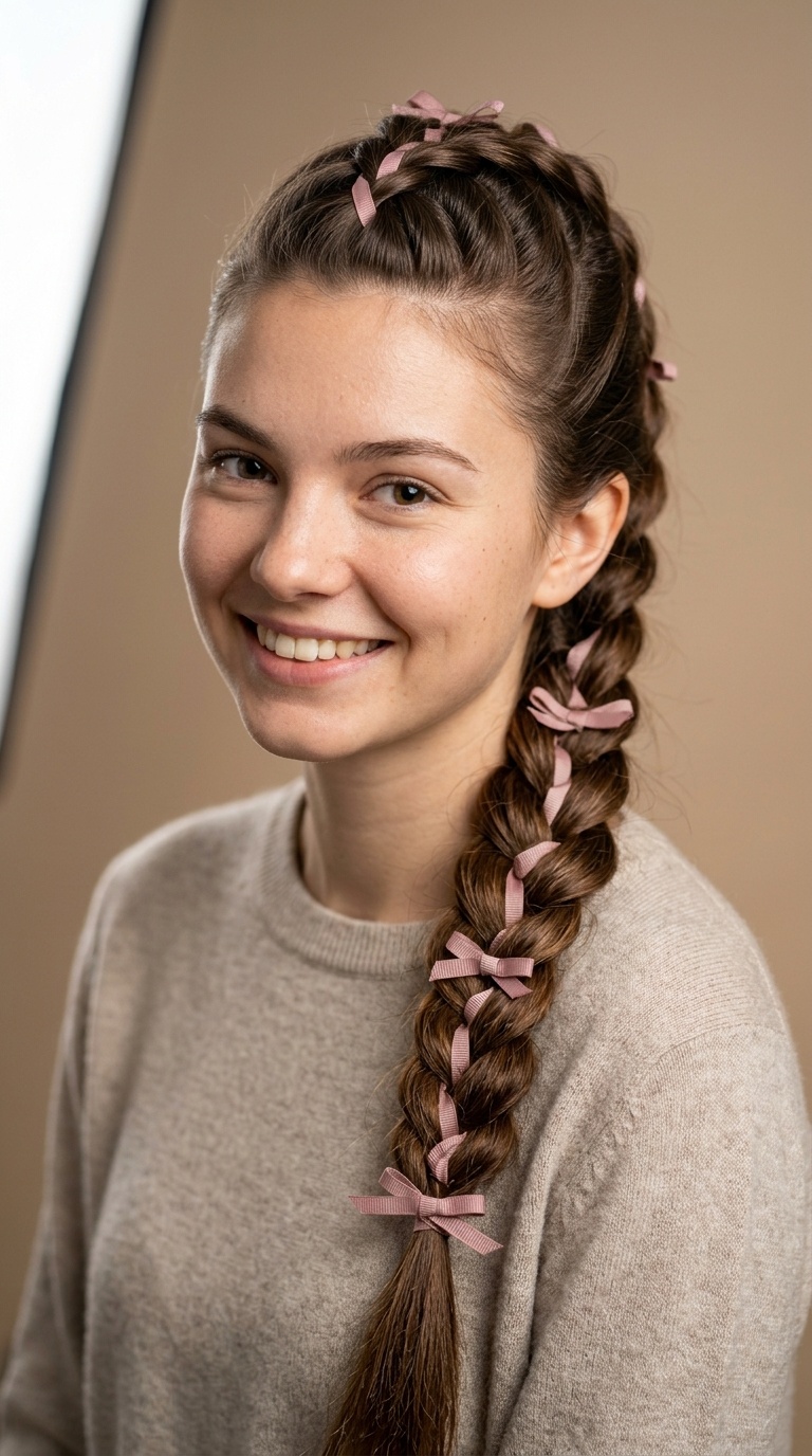 Faux-Hawk Braid with Ribbon Detail