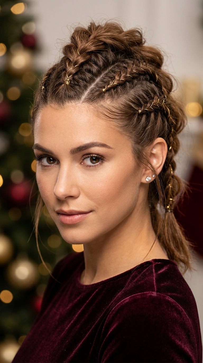 Faux Hawk Braided Style