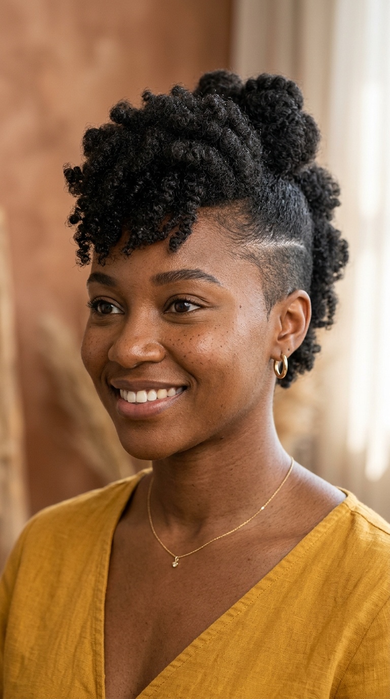 Faux Hawk Bun with Tapered Sides