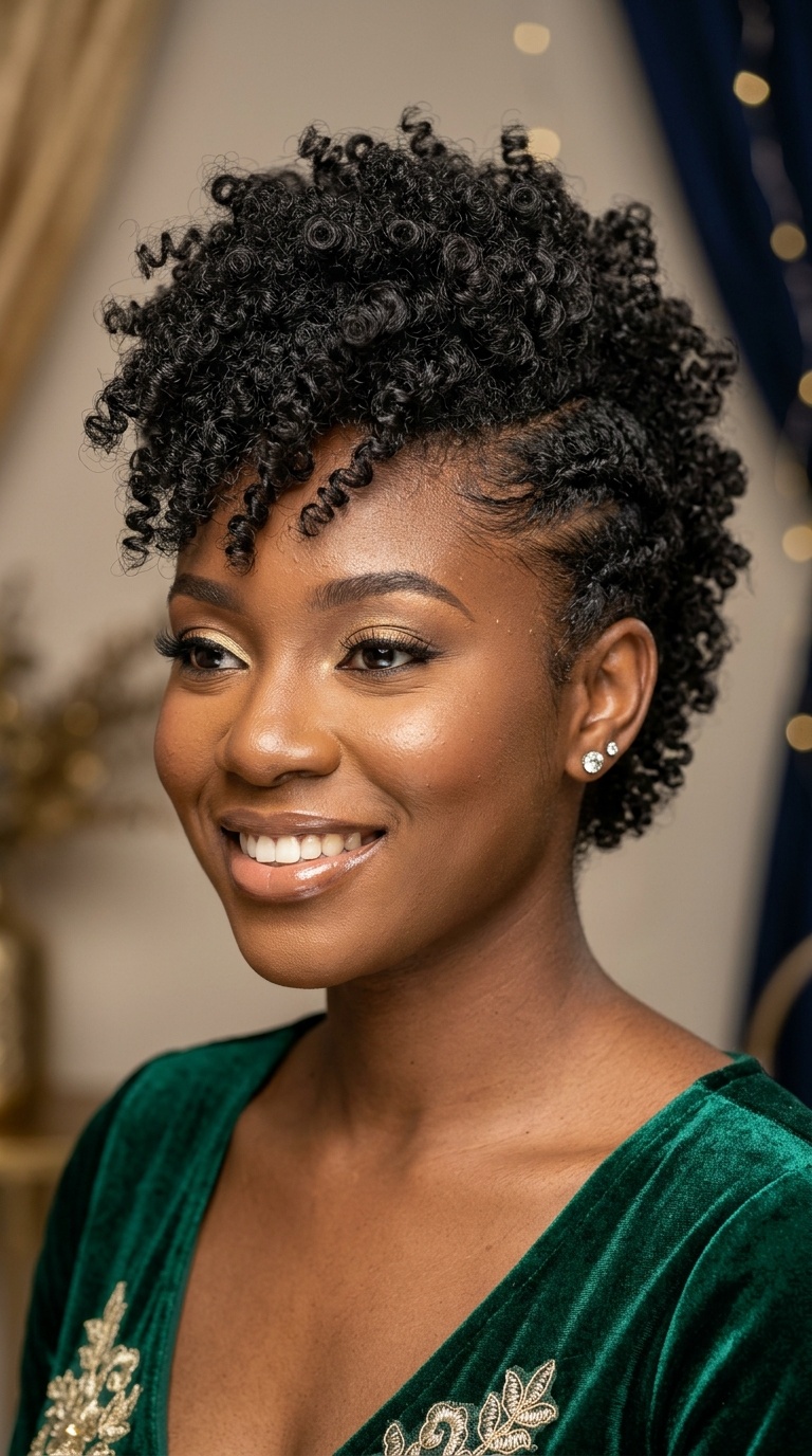 Faux-Hawk Curly Style