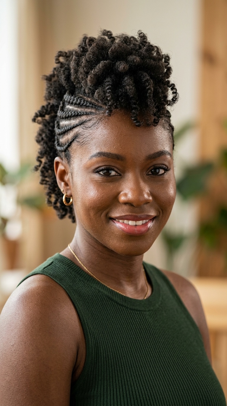 Faux Hawk (Fro-hawk) with Braided Sides