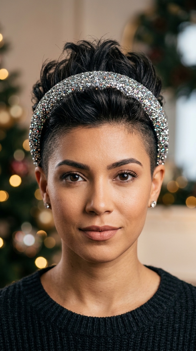 Faux-Hawk with a Glittery Padded Band