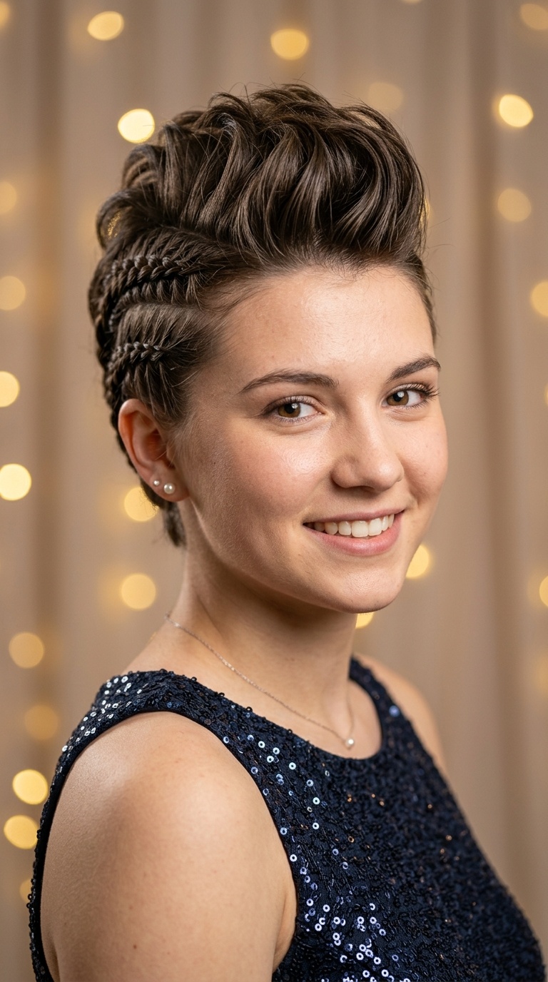 Faux Hawk with Braided Sides