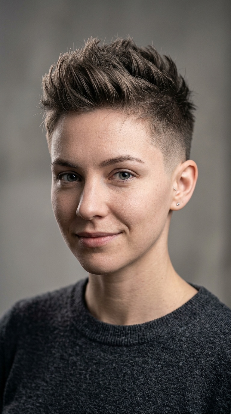 Faux Hawk with Burst Fade
