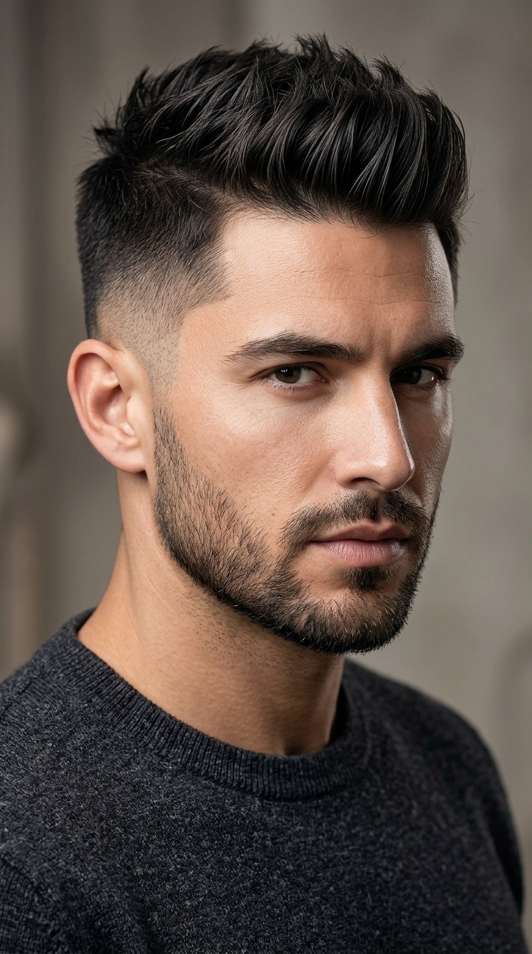 Faux Hawk with Burst Fade