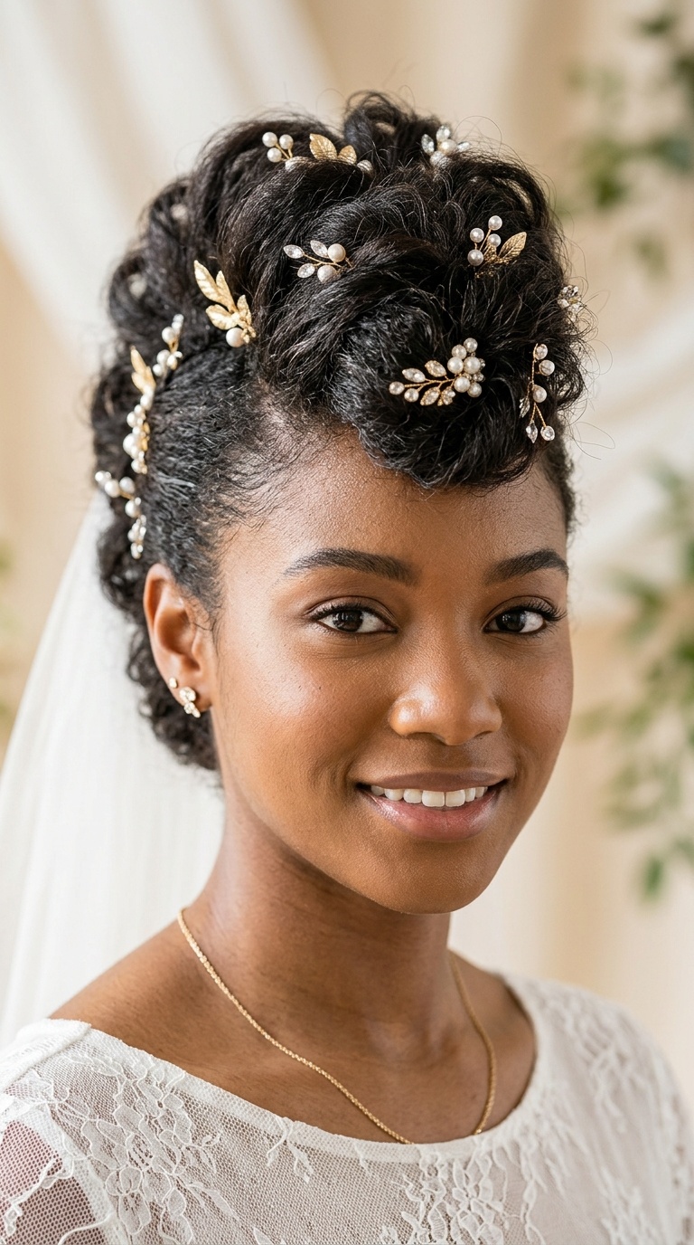 Faux Hawk with Decorative Pins